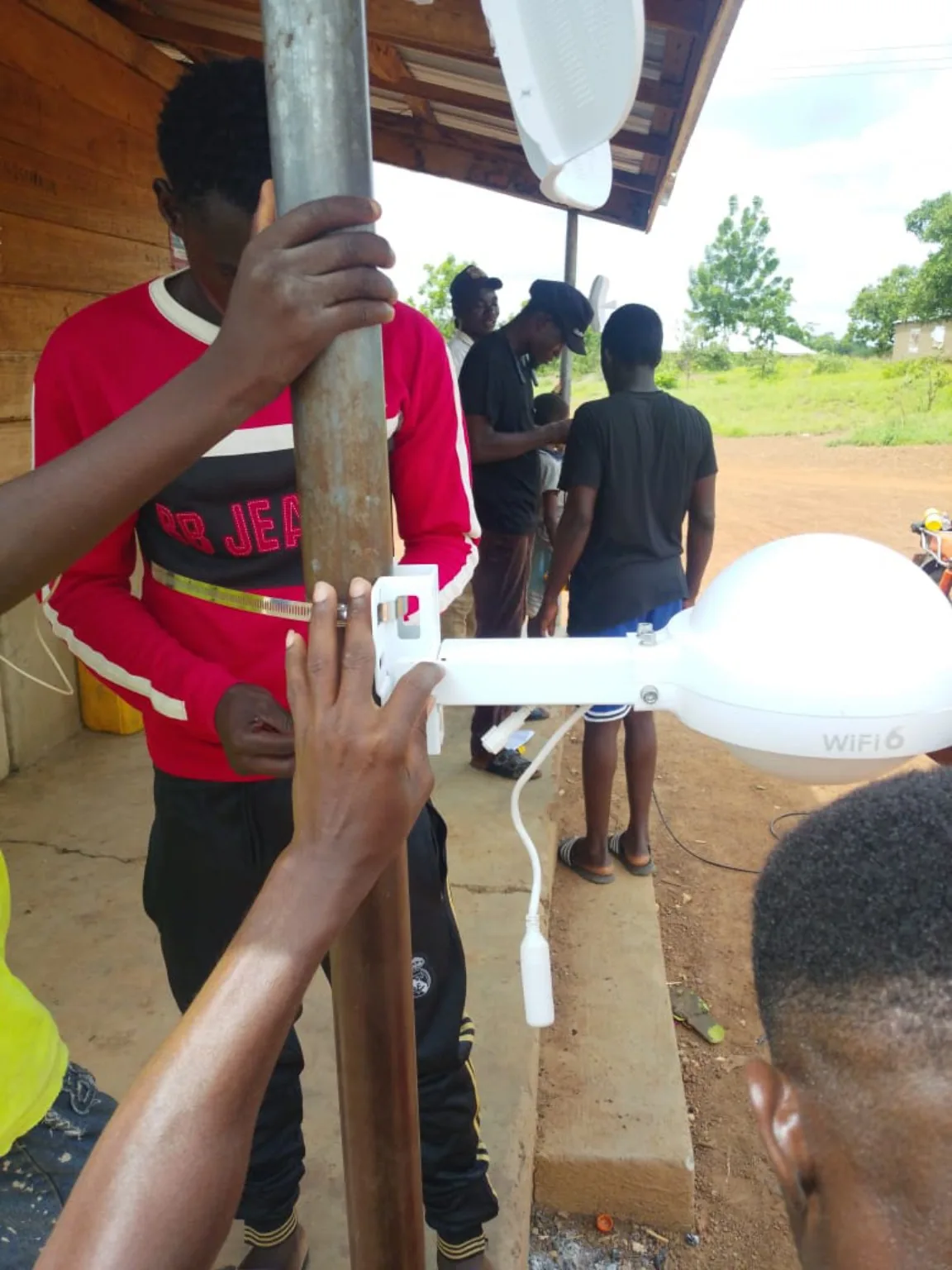 Young people working on a practical technology activity